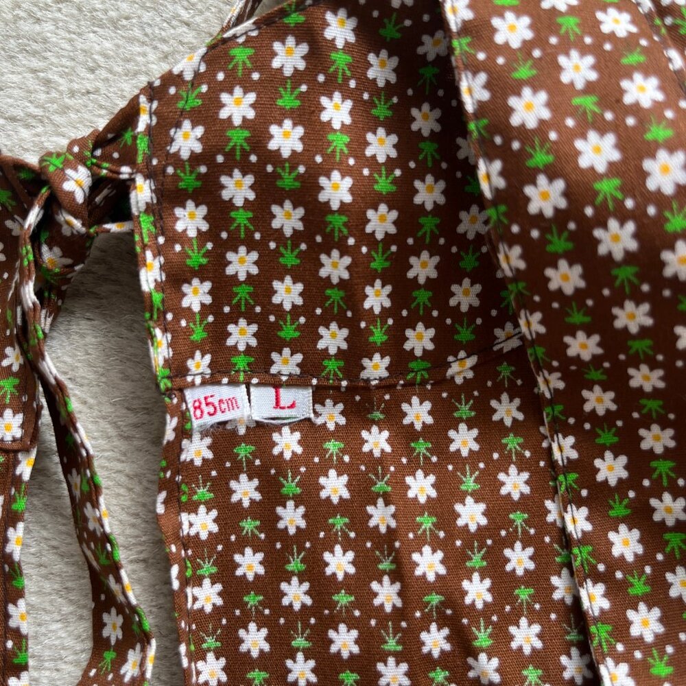 Vintage Japanese Calico Print Cotton House Dress / Apron Women's Large - Picture 14 of 15